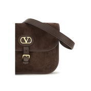 Valentino Garavani Brown Calf Leather Shoulder Bag