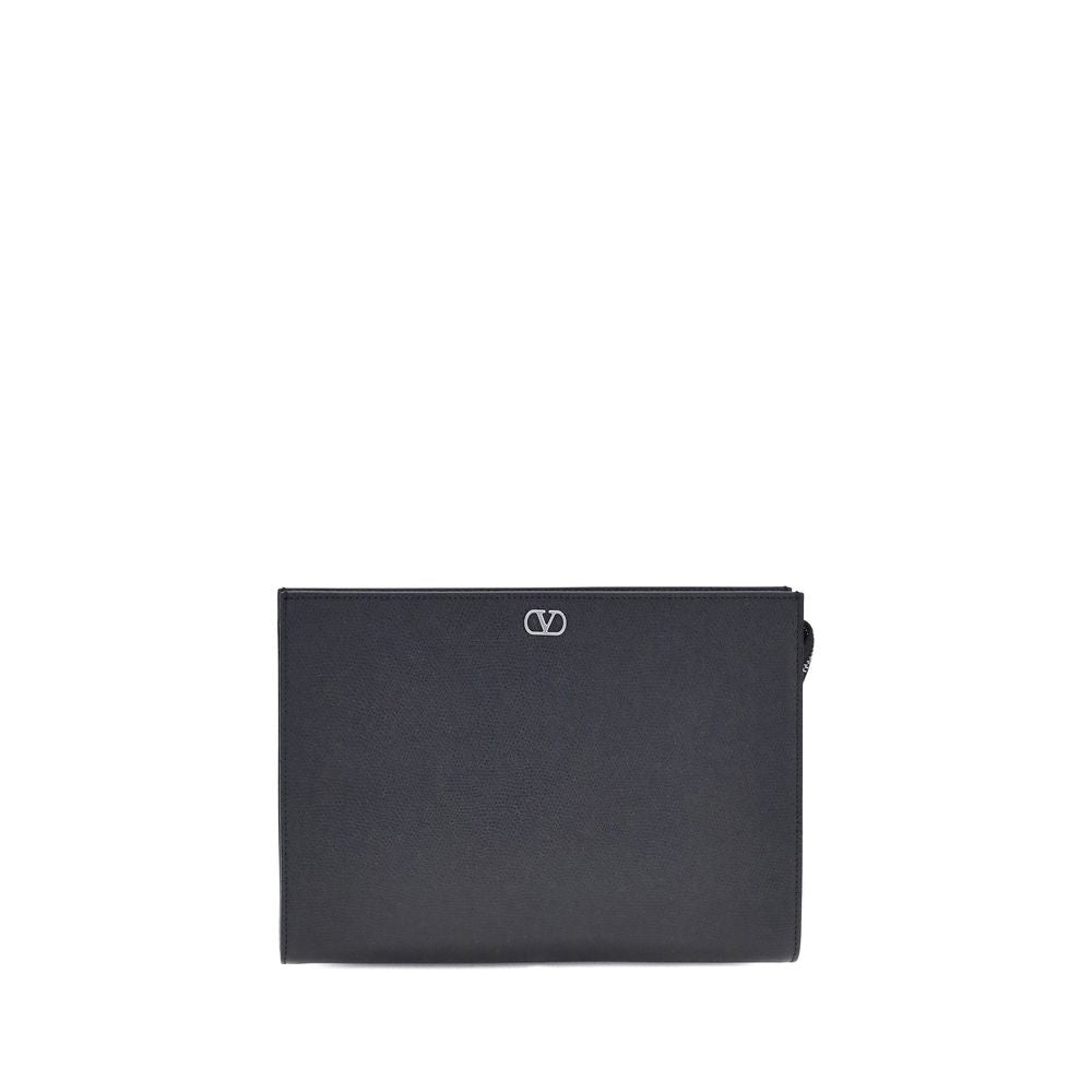 Valentino Garavani Black Calf Leather Wallet