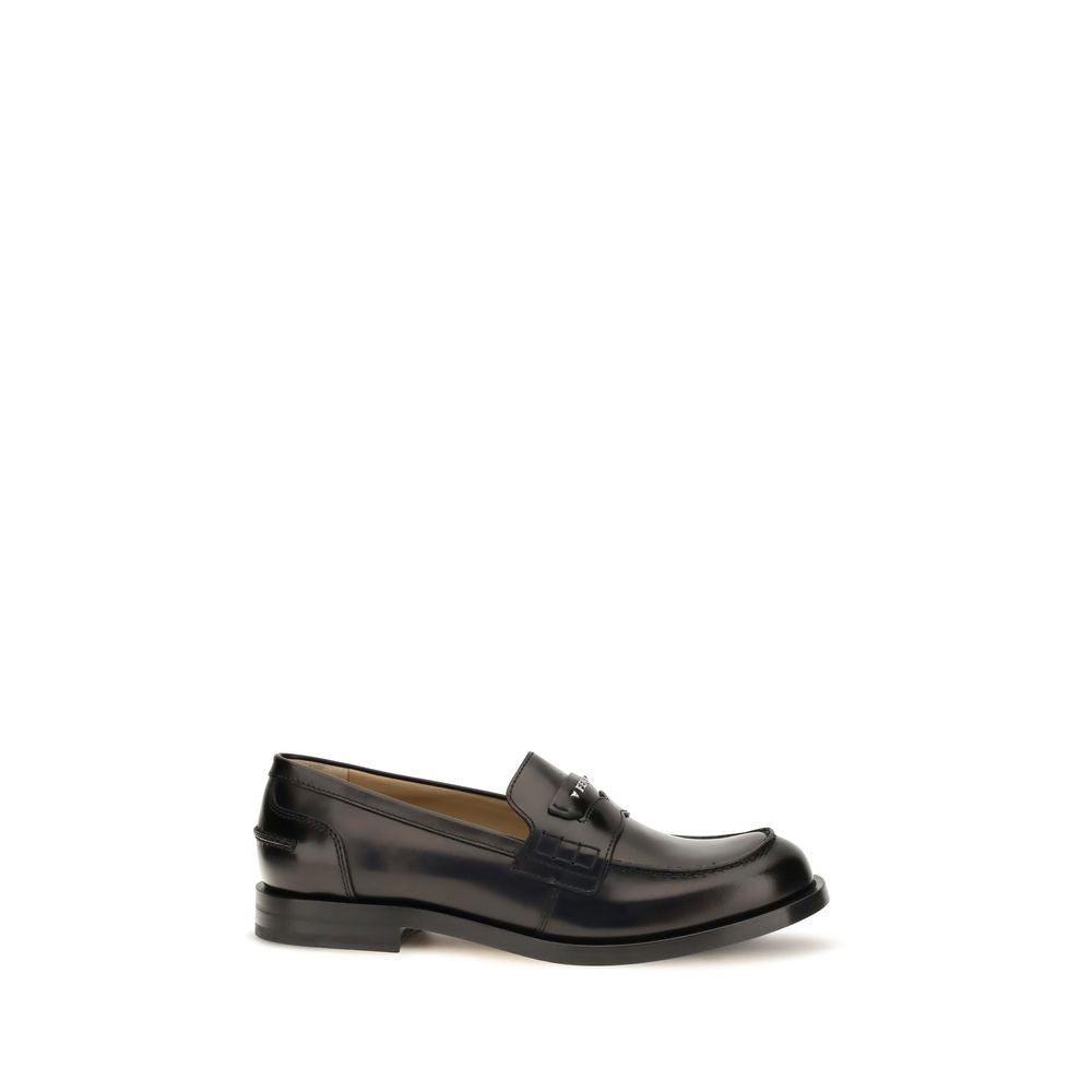 Fendi Black Calf Leather Loafers