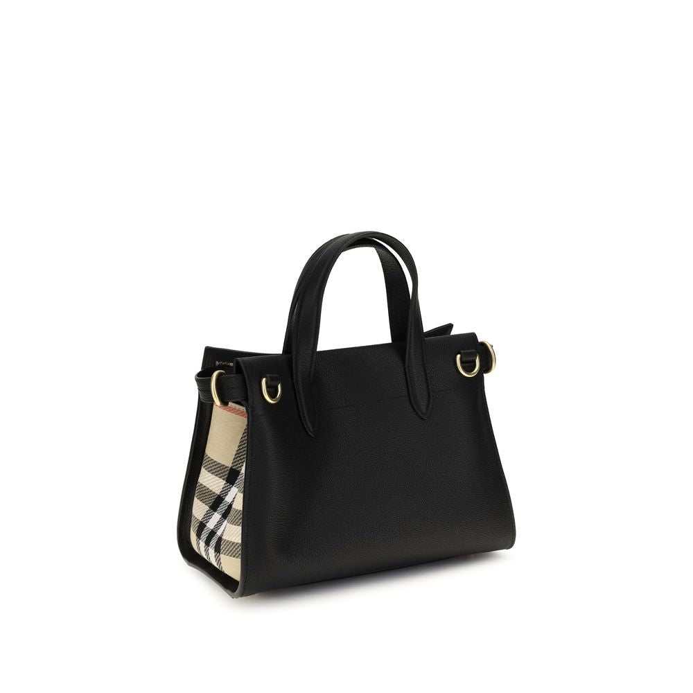 Burberry Black Calf Leather Top Handle Bag