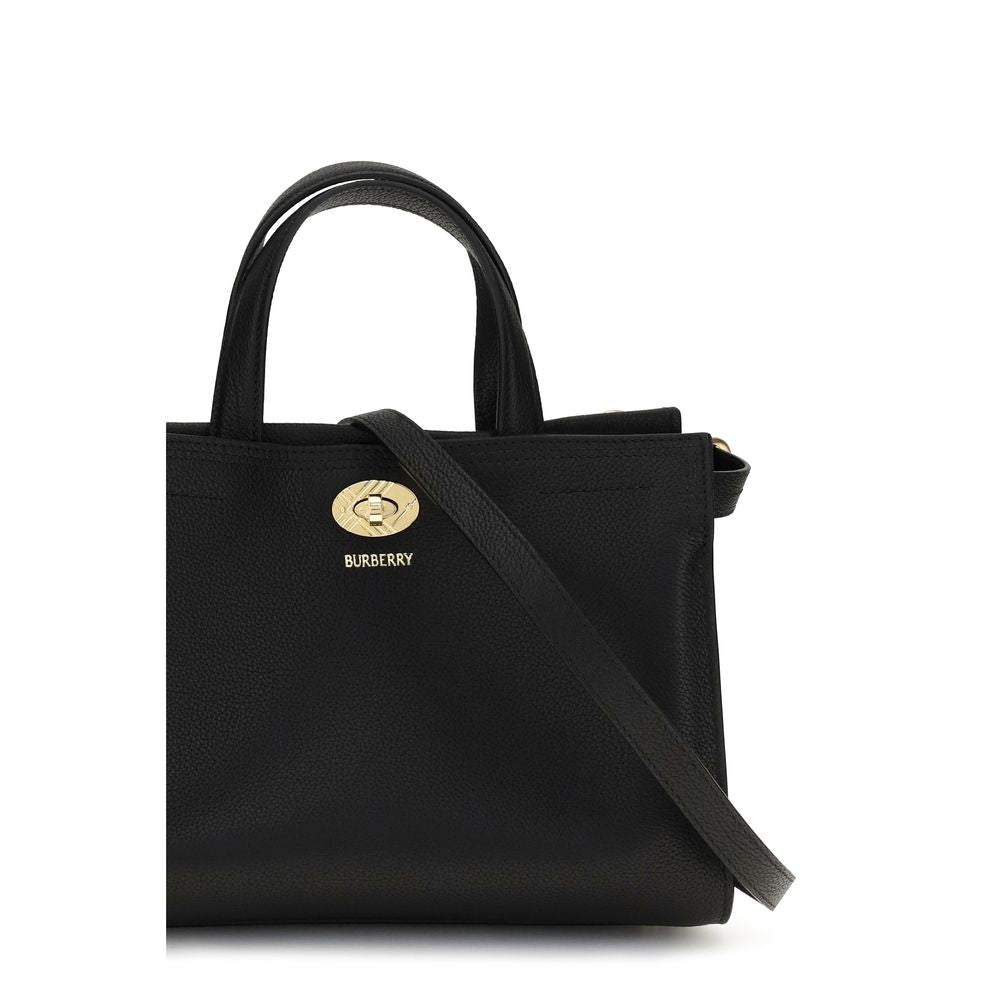 Burberry Black Calf Leather Top Handle Bag
