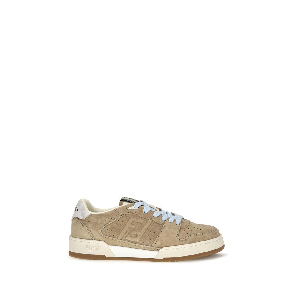 Fendi Beige Calf Leather Low Top Sneakers