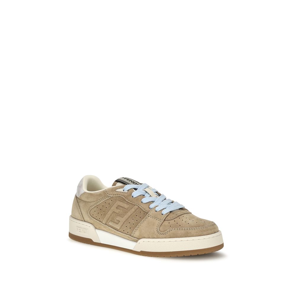 Fendi Beige Calf Leather Low Top Sneakers