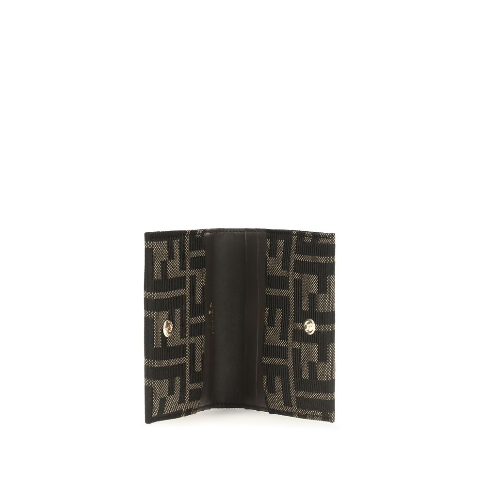 Fendi Brown Polyester Card Holder