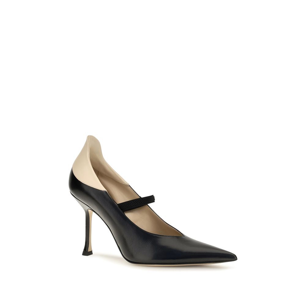 Fendi Black Calf Leather High Heel Pumps