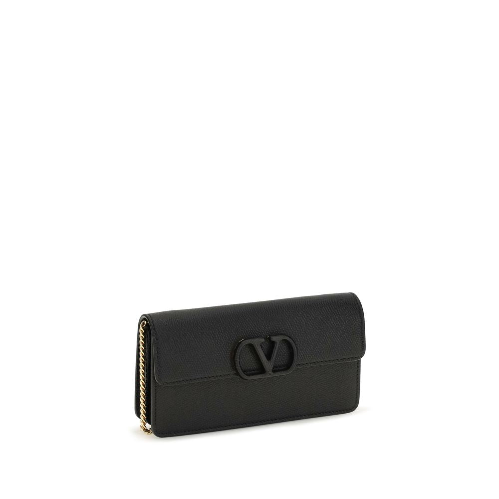 Valentino Garavani Black Calf Leather Wallet