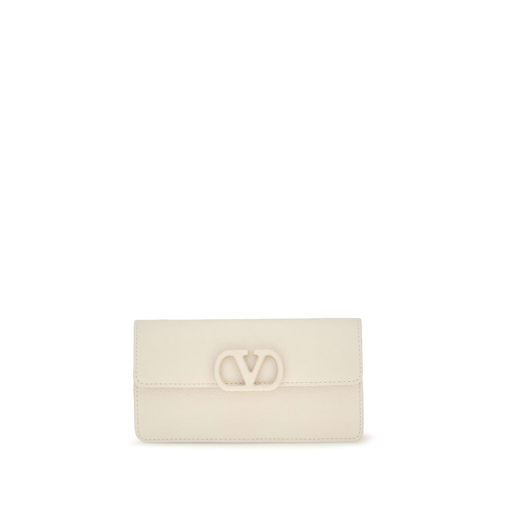Valentino Garavani White Calf Leather Wallet