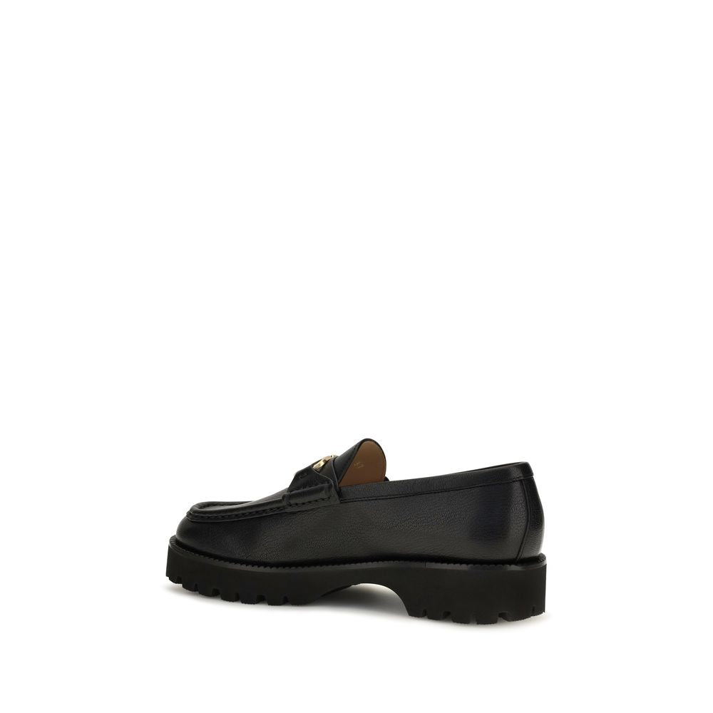 Valentino Garavani Black Calf Leather Loafers