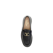 Valentino Garavani Black Calf Leather Loafers