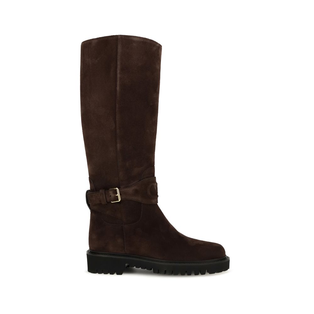 Valentino Garavani Brown Calf Leather High Boots