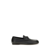 Valentino Garavani Black Deer Leather Loafers