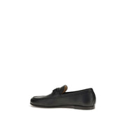 Valentino Garavani Black Deer Leather Loafers