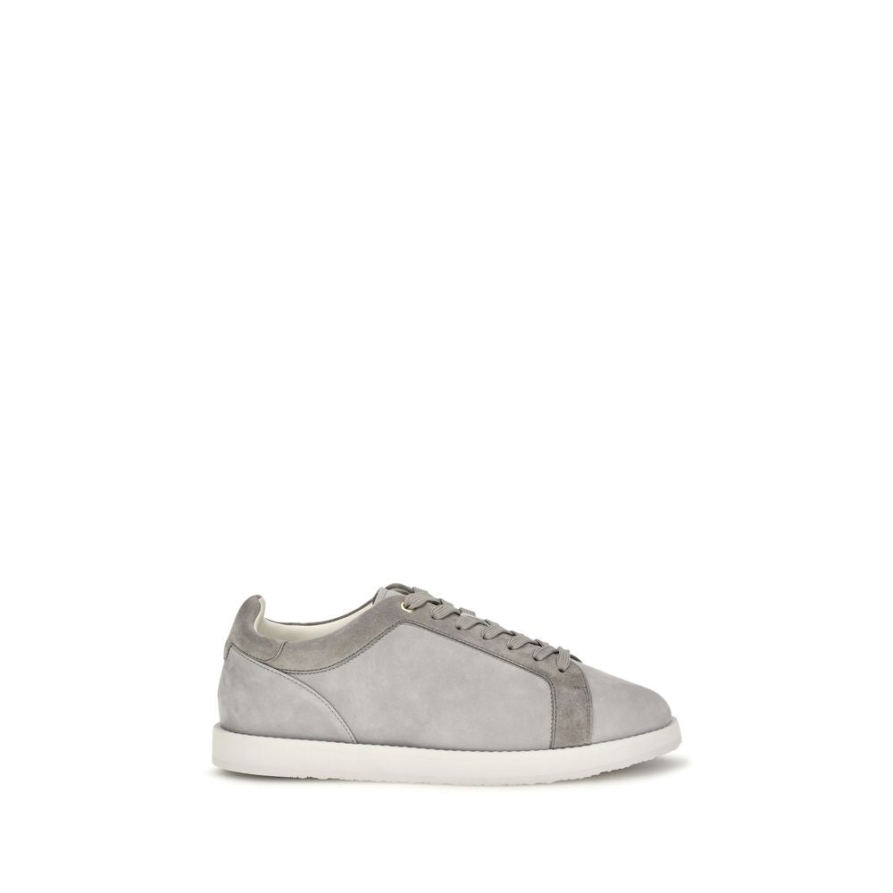 Brunello Cucinelli Gray Suede Low Top Sneakers