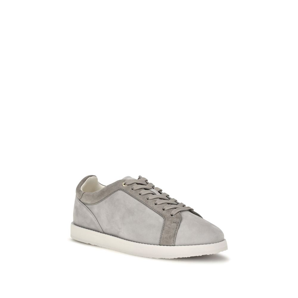 Brunello Cucinelli Gray Suede Low Top Sneakers