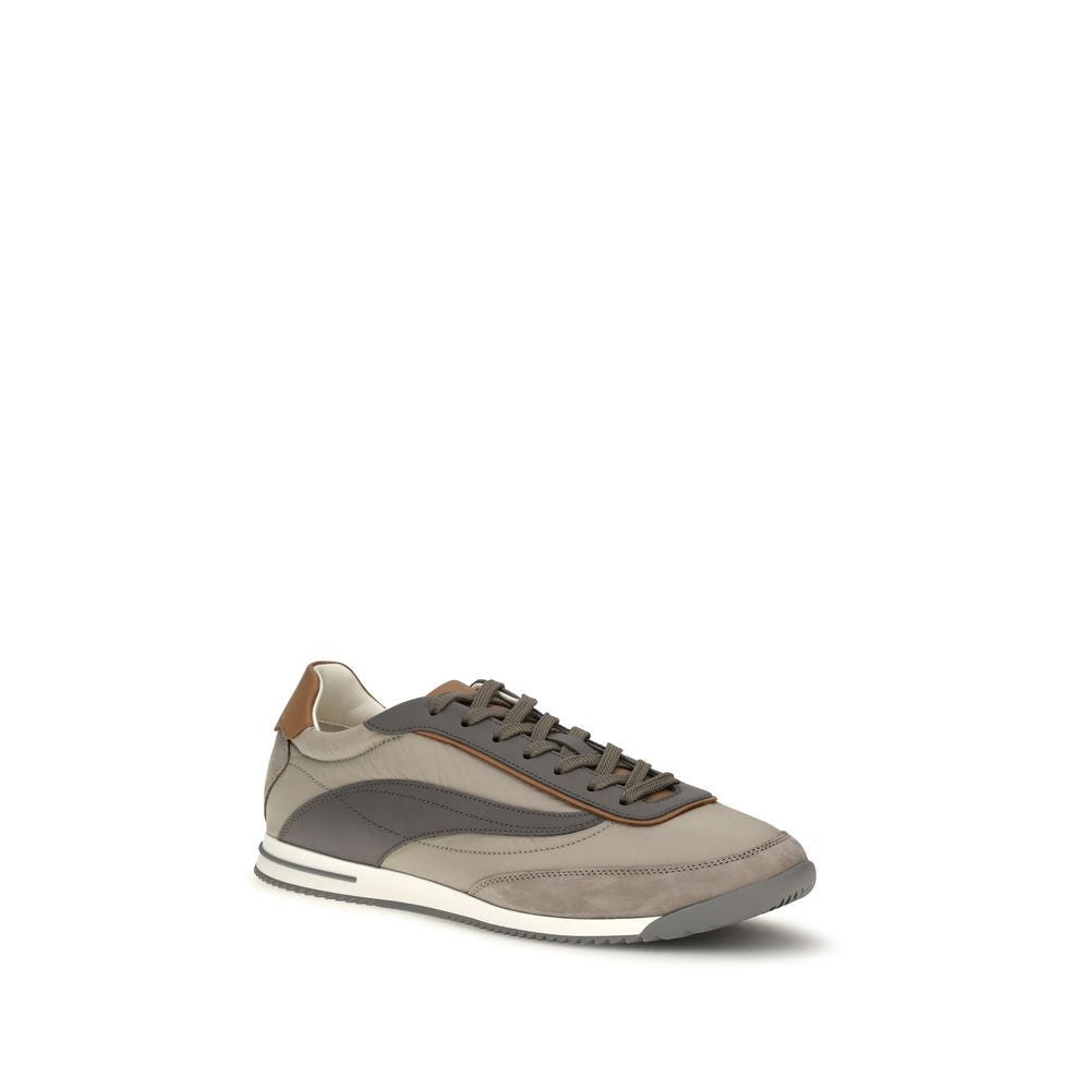Brunello Cucinelli Beige Suede Low Top Sneakers