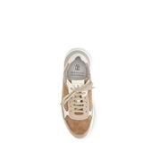 Brunello Cucinelli Beige Calf Leather Low Top Sneakers
