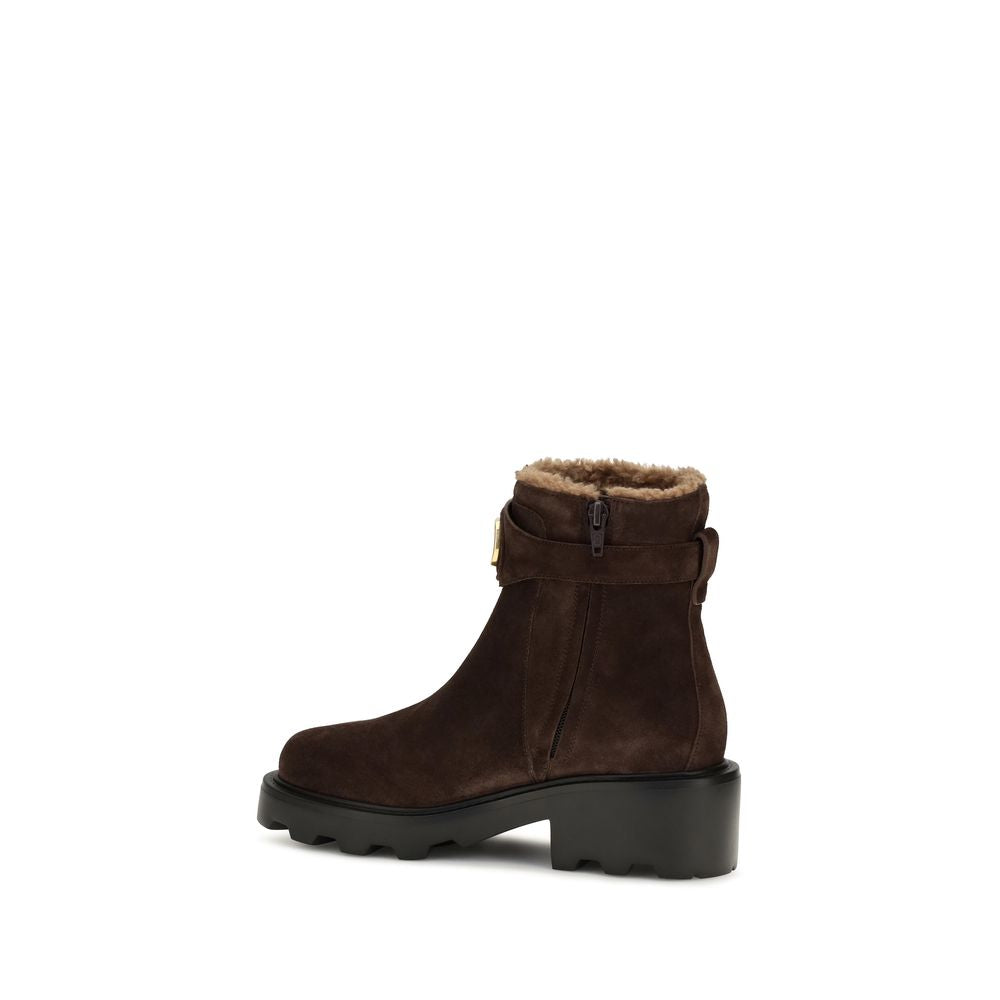 Valentino Garavani Brown Calf Leather Ankle Boots