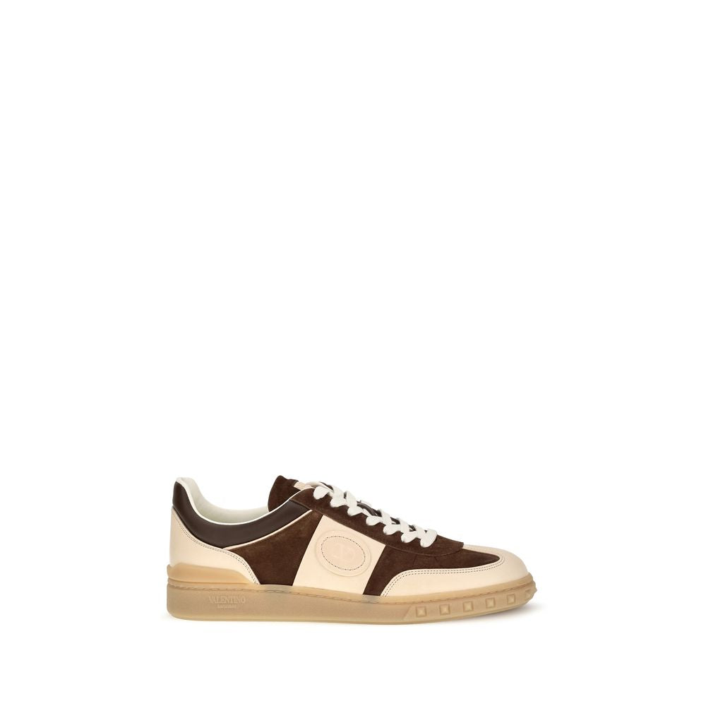 Valentino Garavani Brown Calf Leather Low Top Sneakers