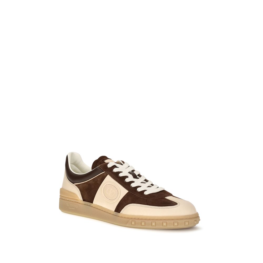 Valentino Garavani Brown Calf Leather Low Top Sneakers