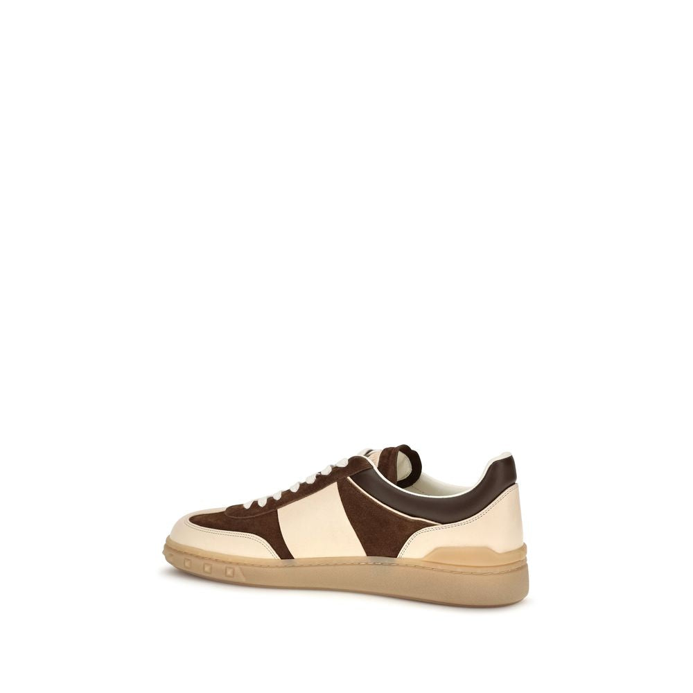 Valentino Garavani Brown Calf Leather Low Top Sneakers