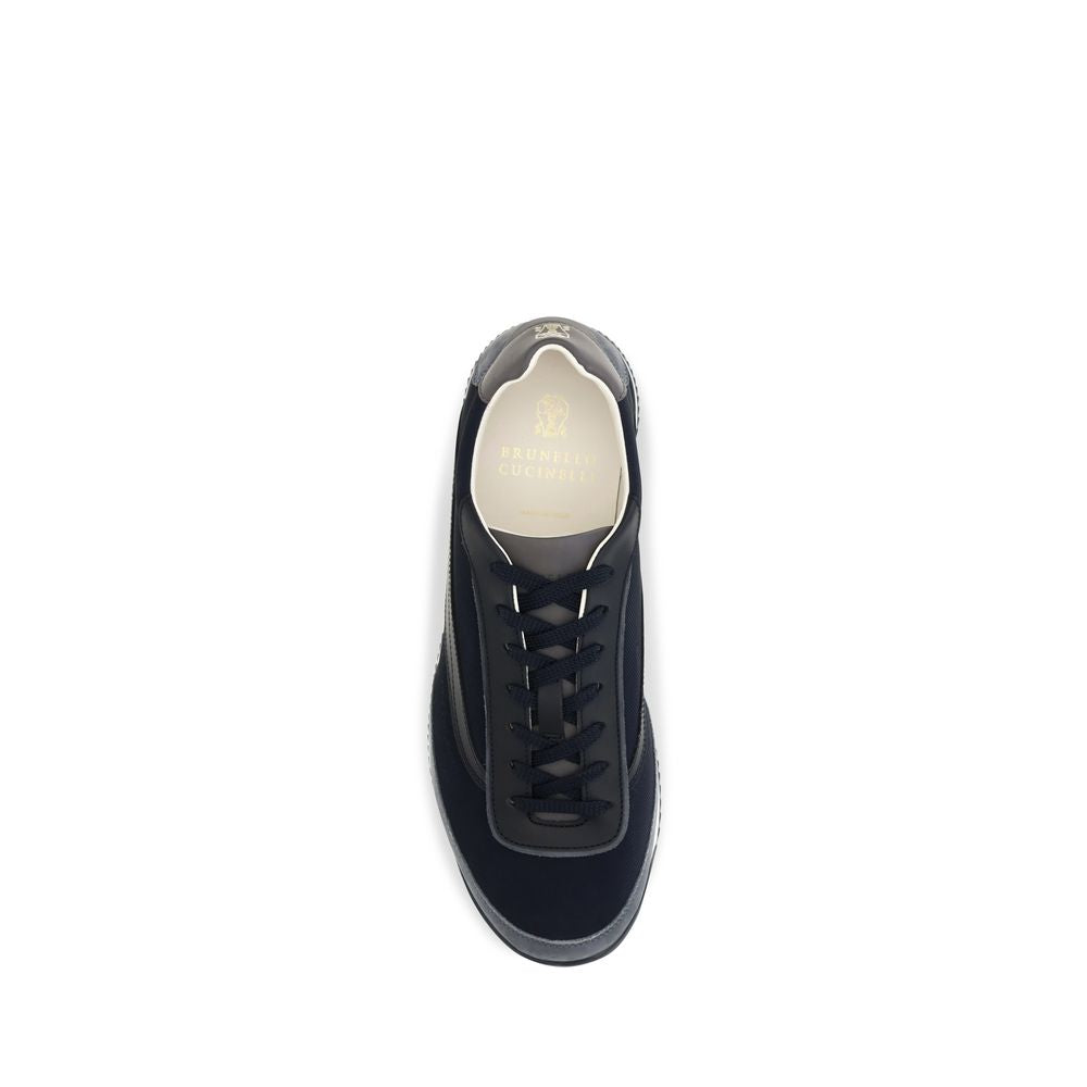Brunello Cucinelli Blue Suede Low Top Sneakers