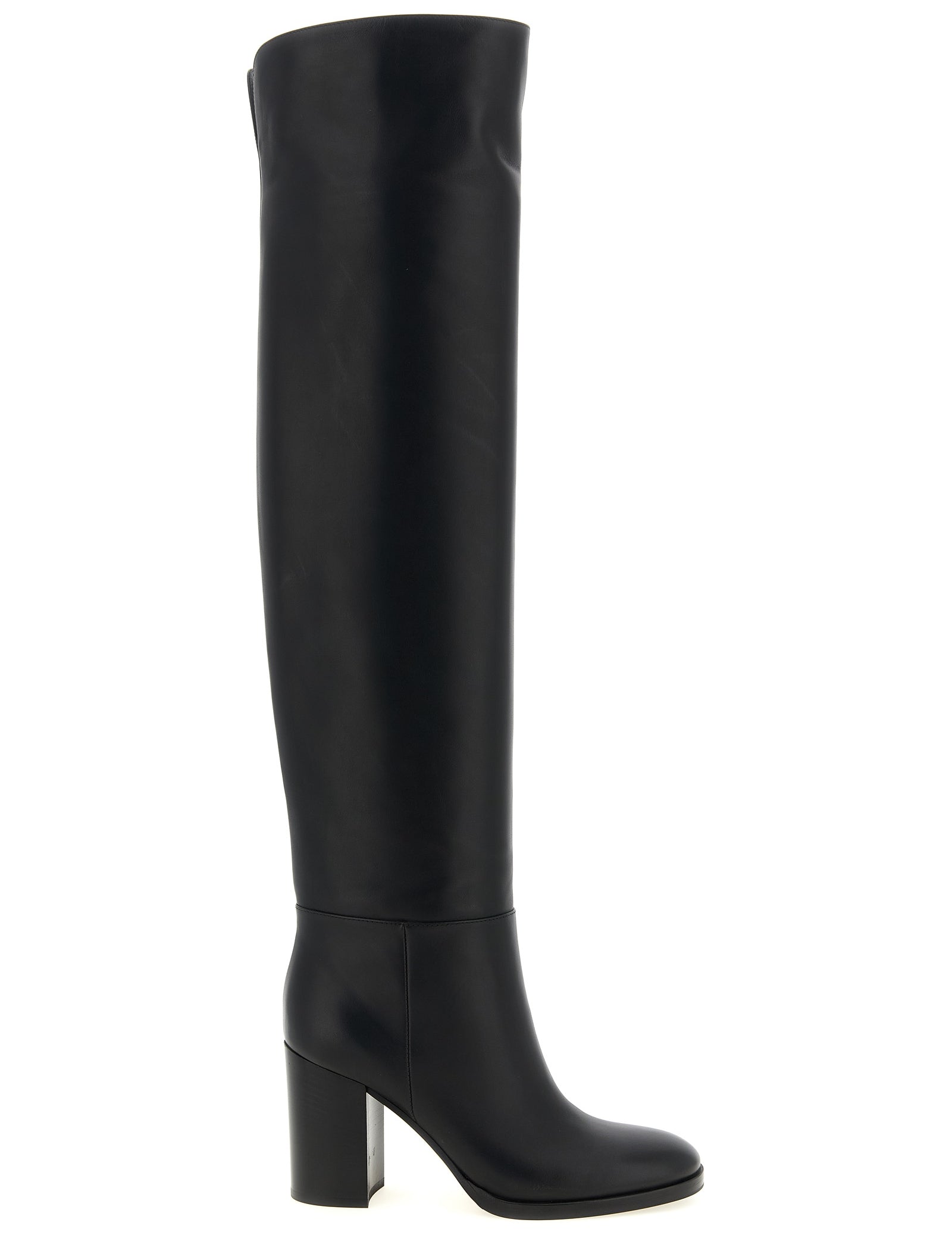Gianvito Rossi Black Calfskin Over The Knee Boots