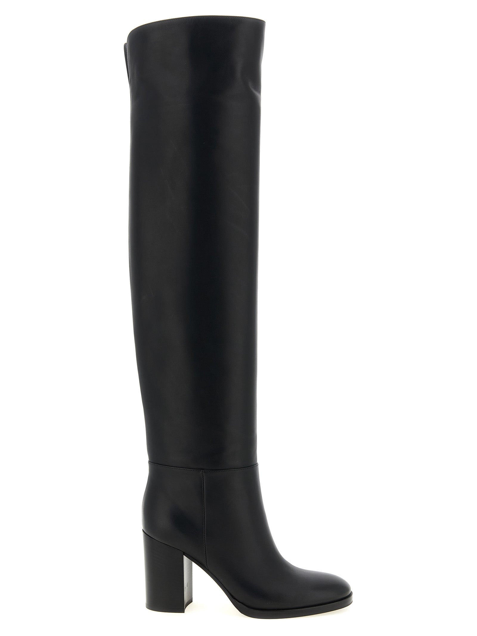Gianvito Rossi Black Calfskin Over The Knee Boots