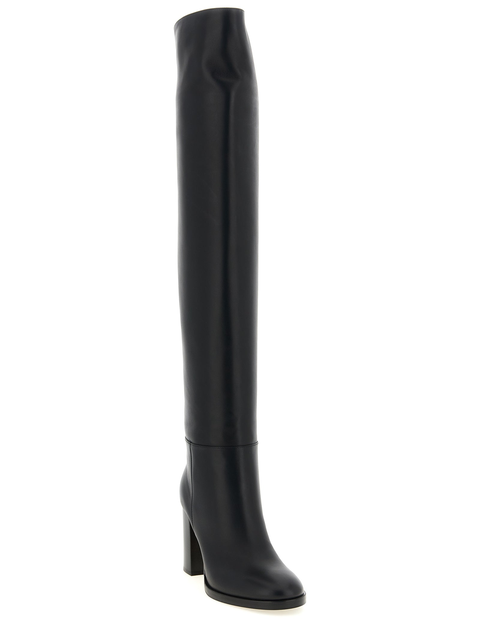 Gianvito Rossi Black Calfskin Over The Knee Boots
