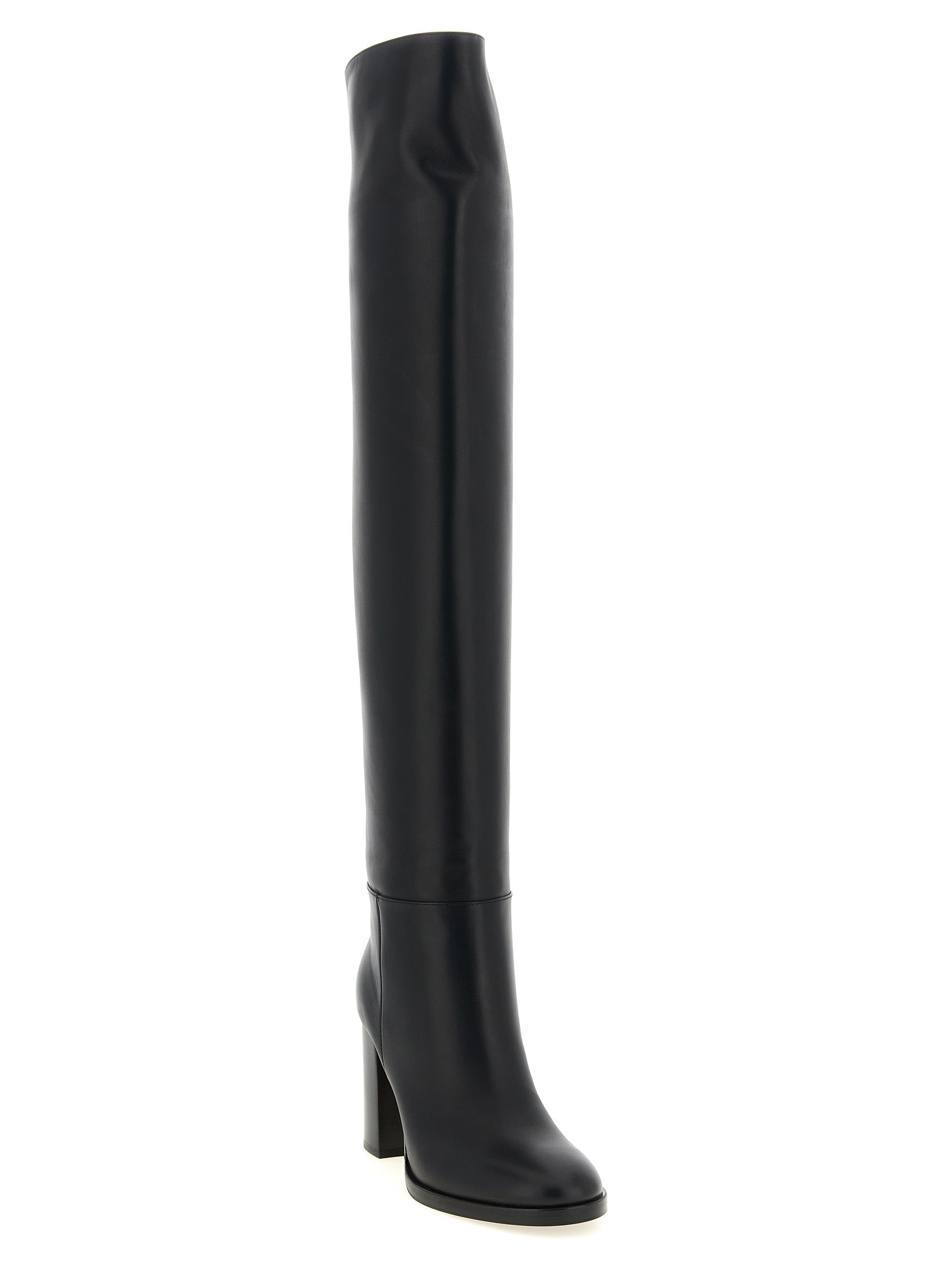 Gianvito Rossi Black Calfskin Over The Knee Boots