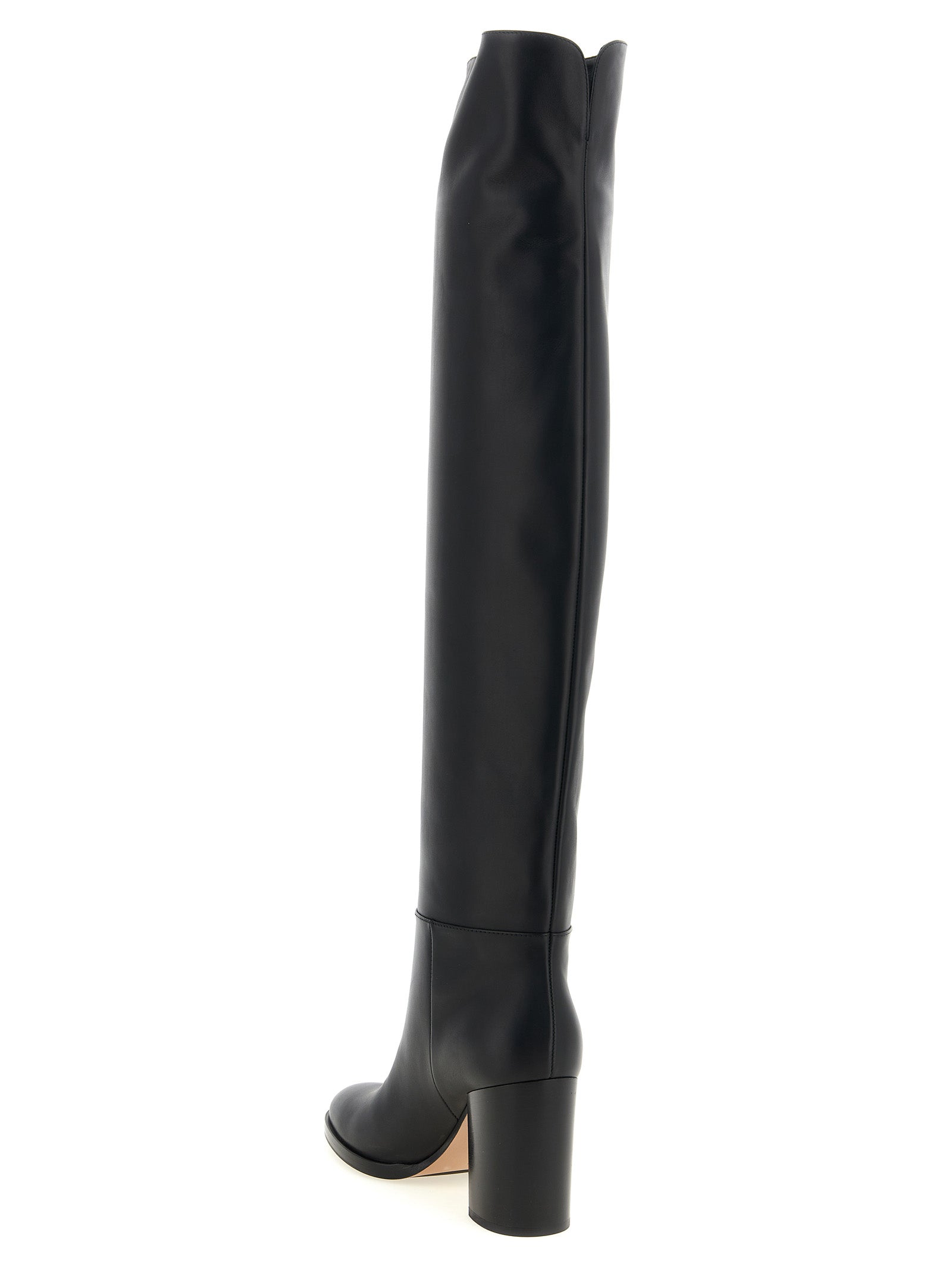 Gianvito Rossi Black Calfskin Over The Knee Boots