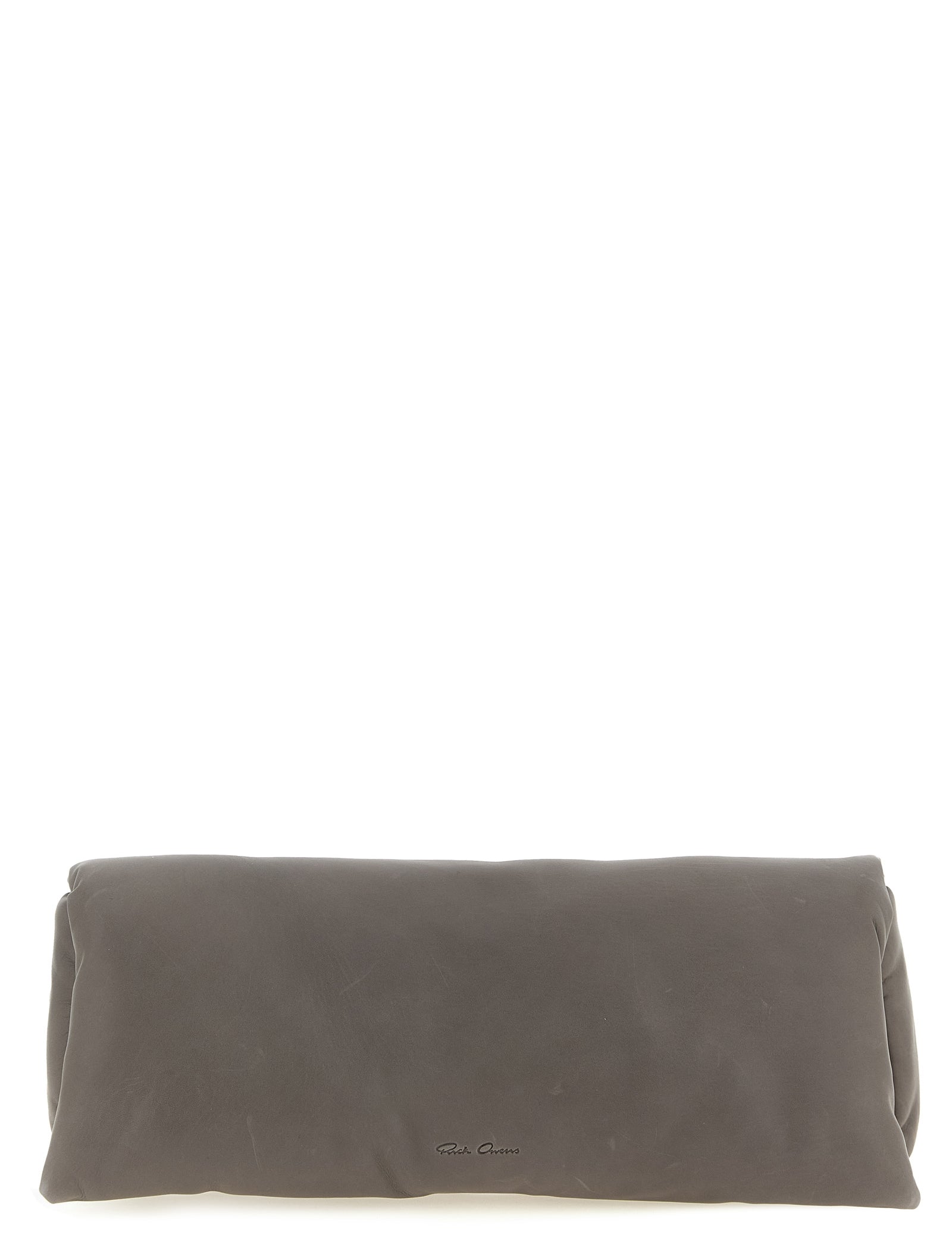 Rick Owens Gray Calfskin Clutch Bag