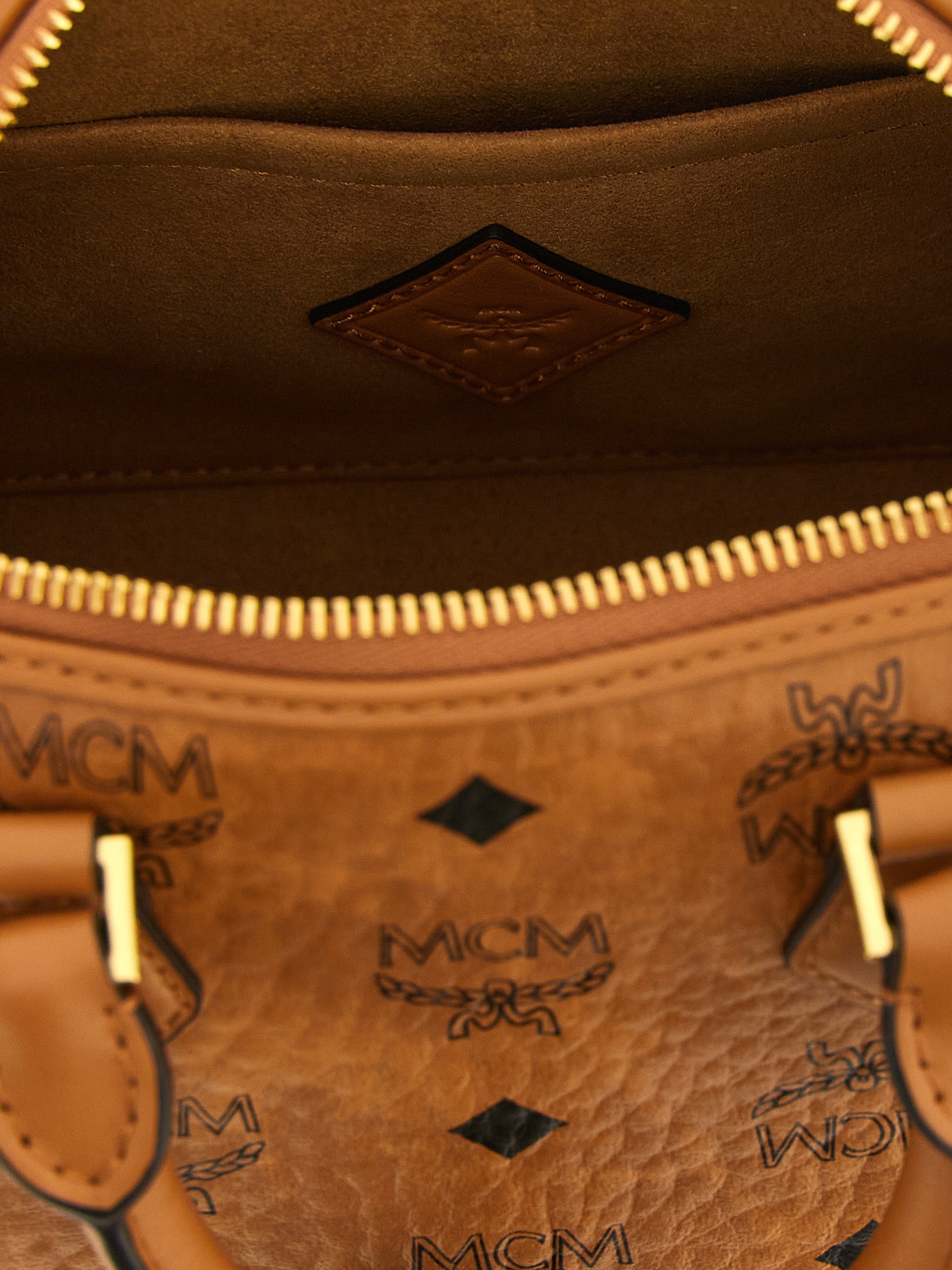 MCM Brown Polyurethane Handbag