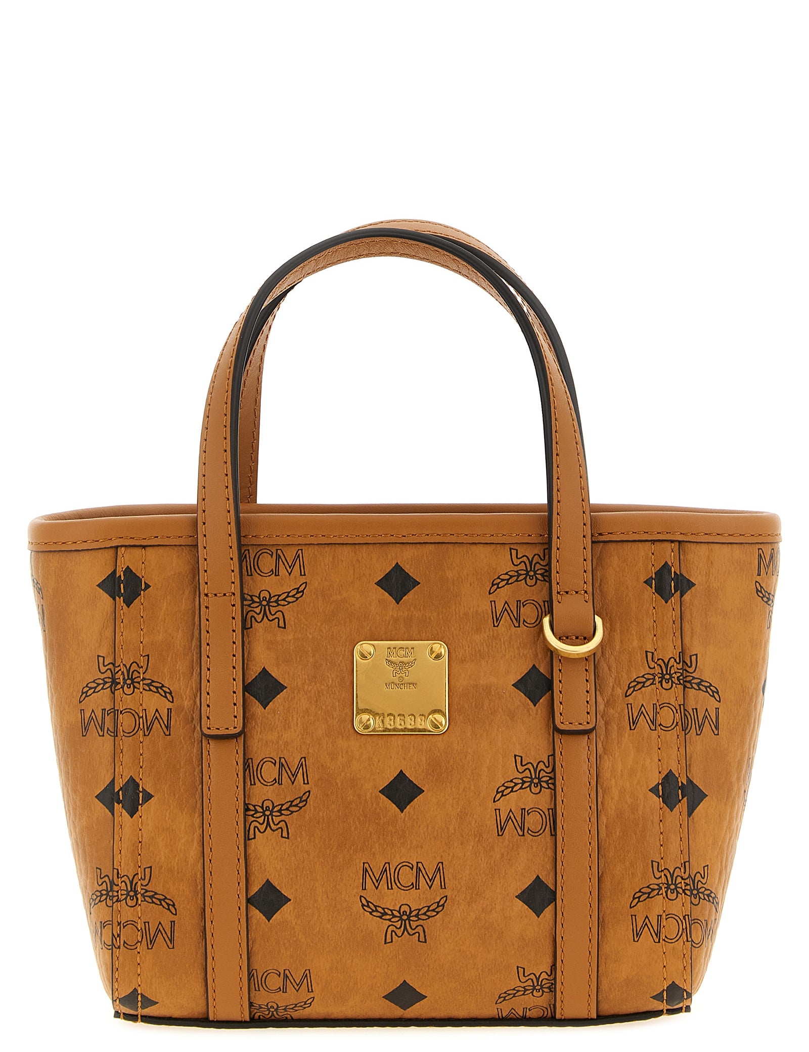 MCM Brown Polyurethane Tote Bag