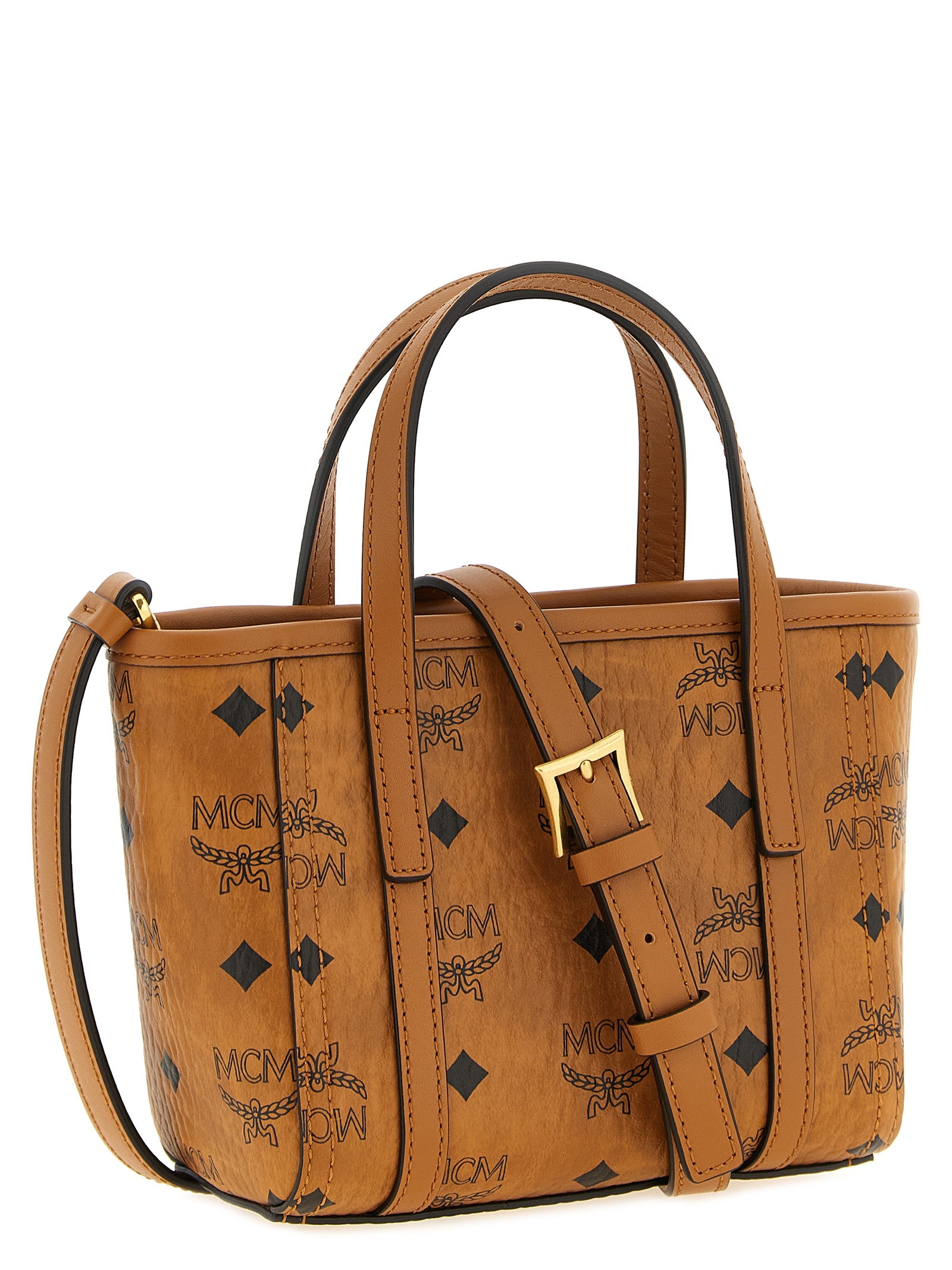 MCM Brown Polyurethane Tote Bag
