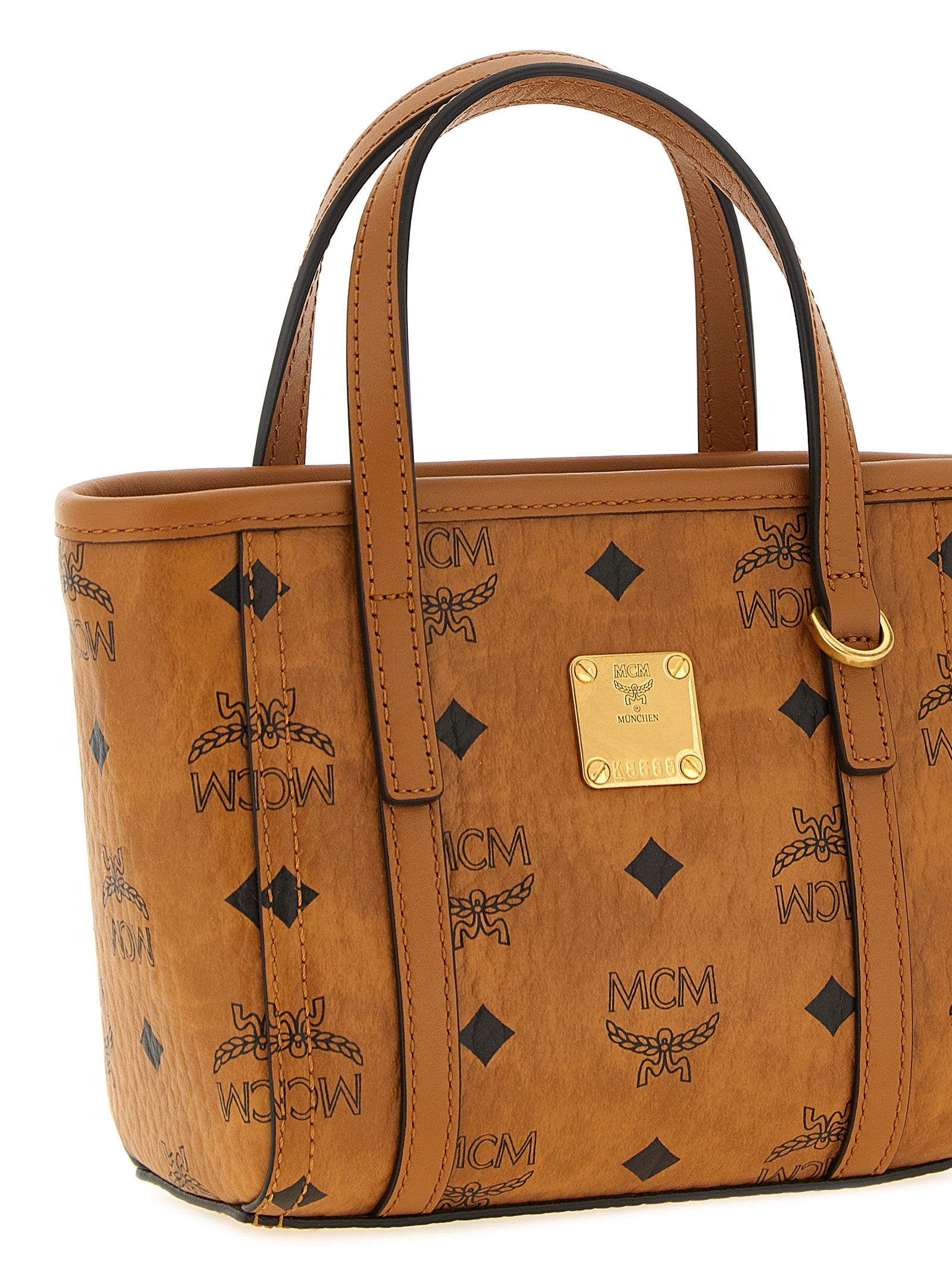 MCM Brown Polyurethane Tote Bag