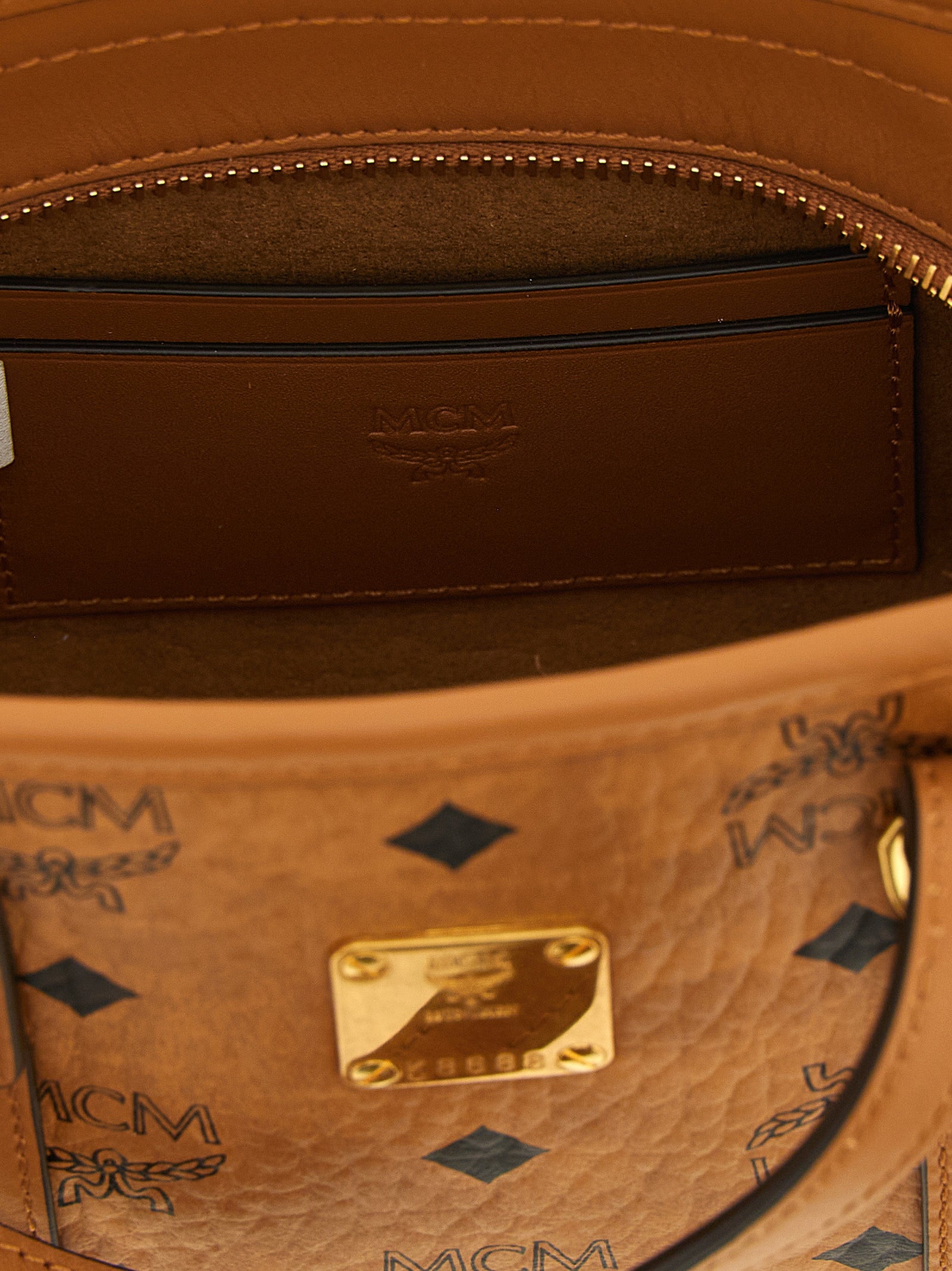 MCM Brown Polyurethane Tote Bag