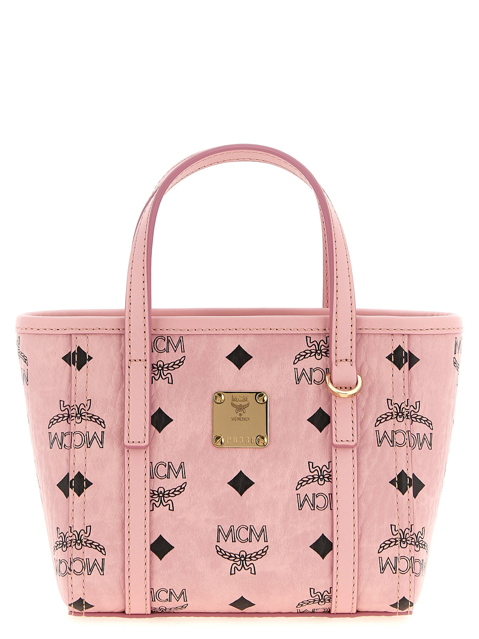 MCM Pink Polyurethane Tote Bag