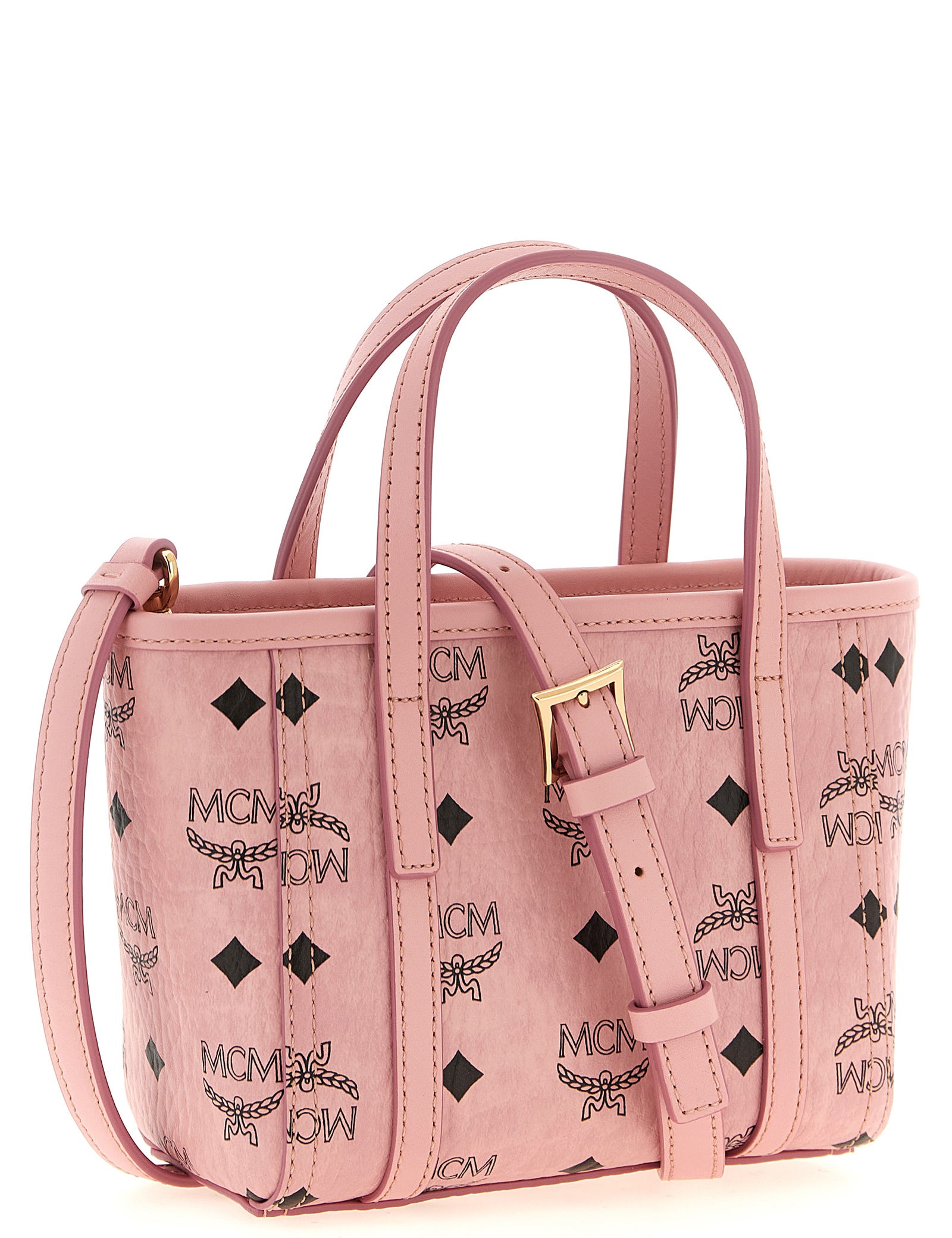MCM Pink Polyurethane Tote Bag