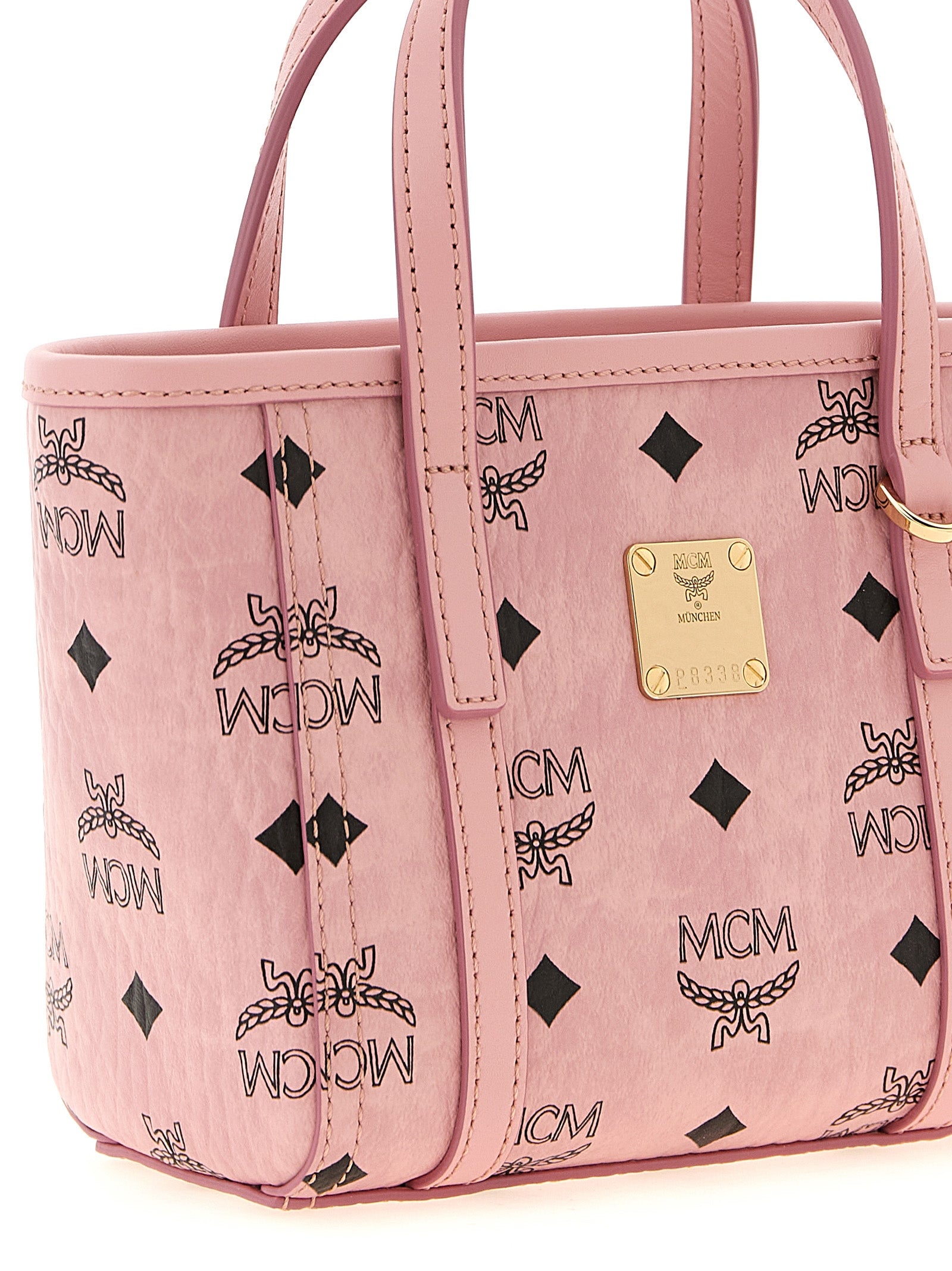 MCM Pink Polyurethane Tote Bag
