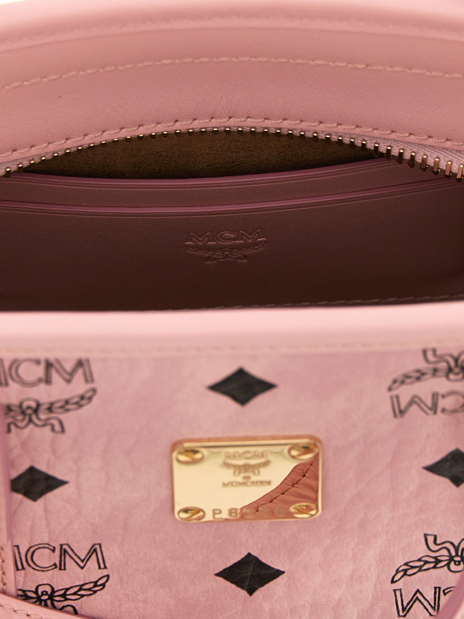 MCM Pink Polyurethane Tote Bag