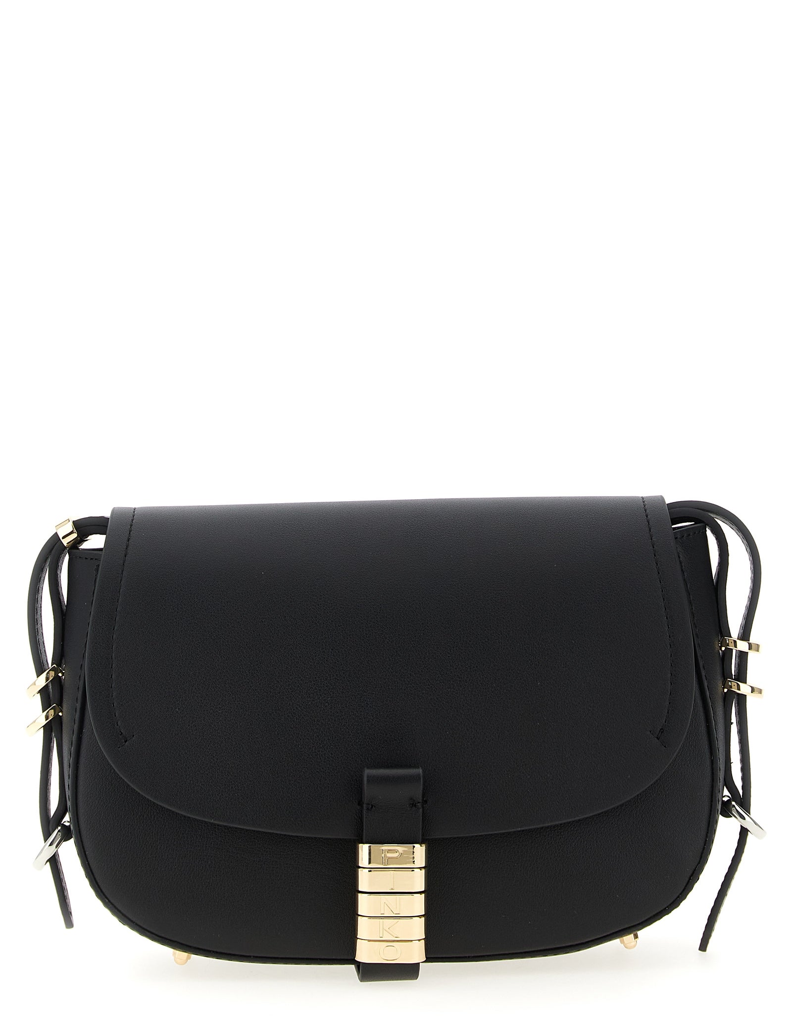 PINKO Black Calfskin Crossbody Bag
