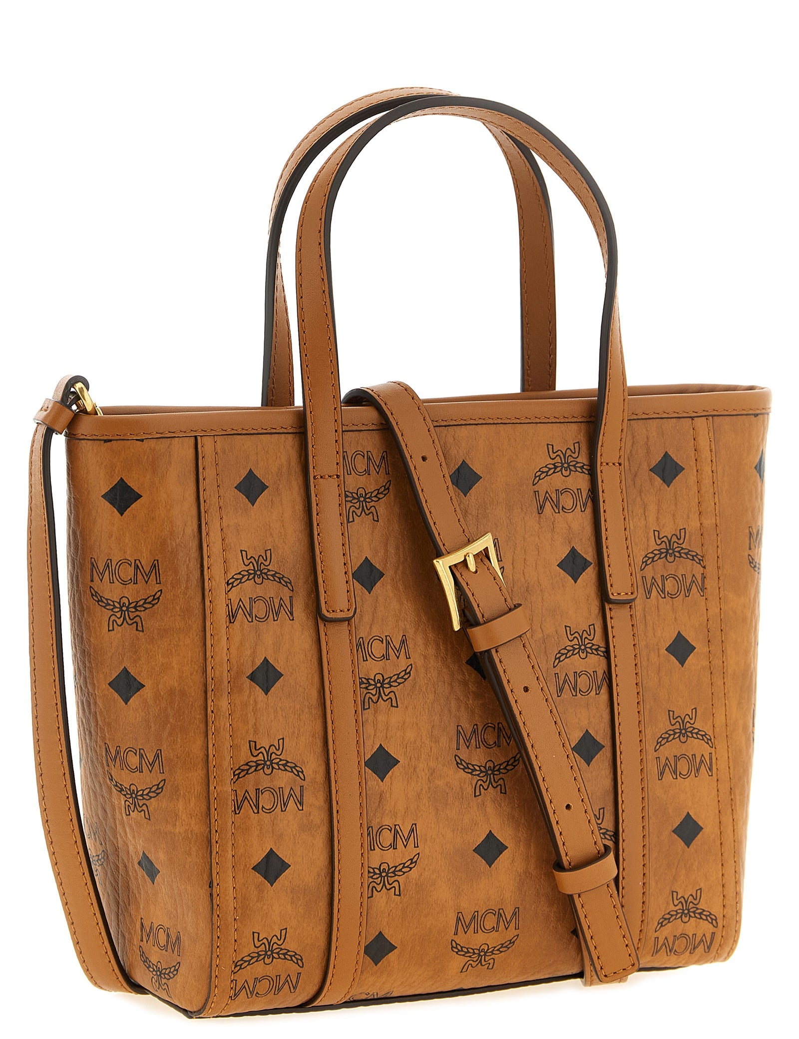MCM Brown Polyurethane Tote Bag
