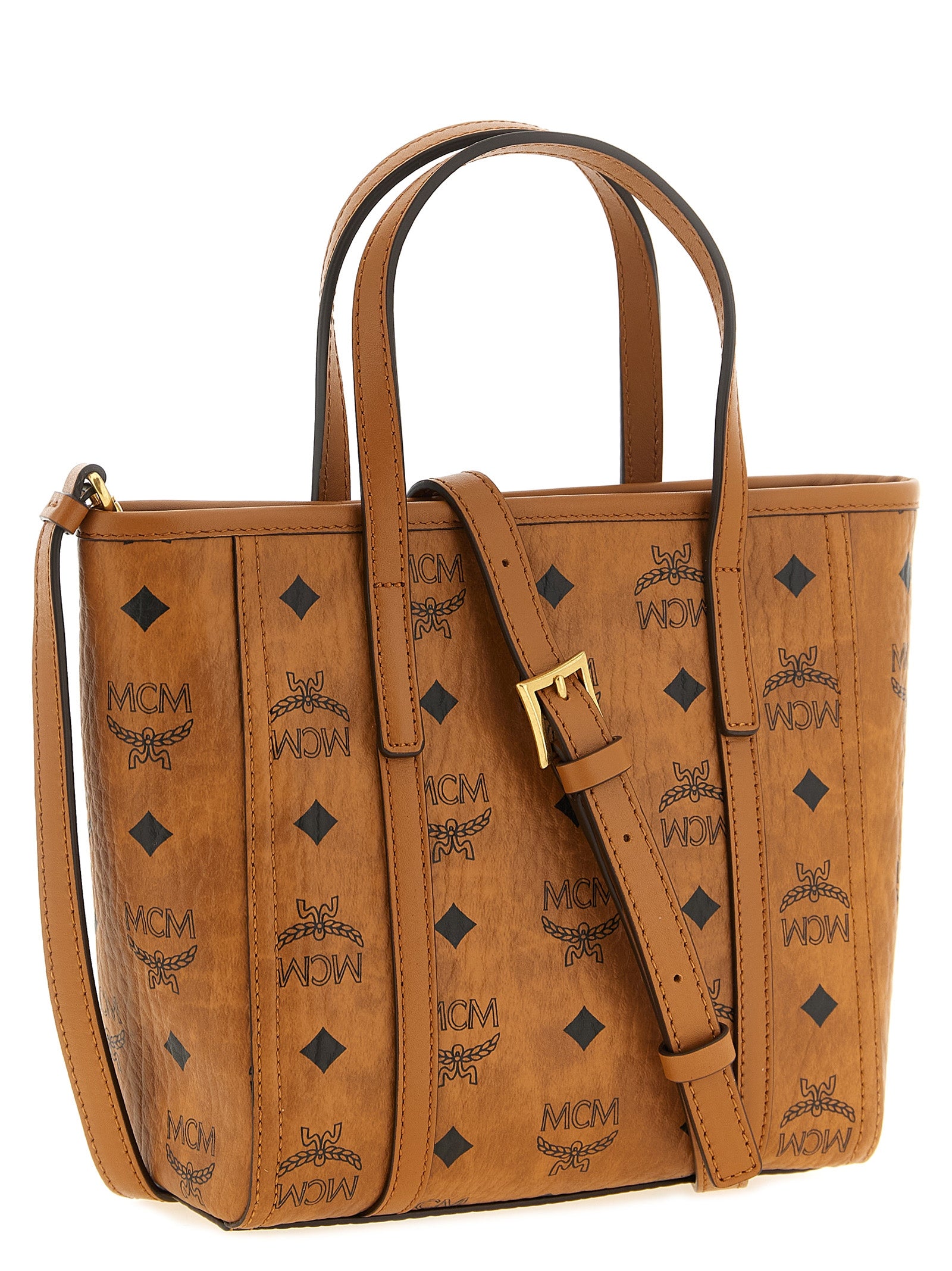 MCM Brown Polyurethane Tote Bag