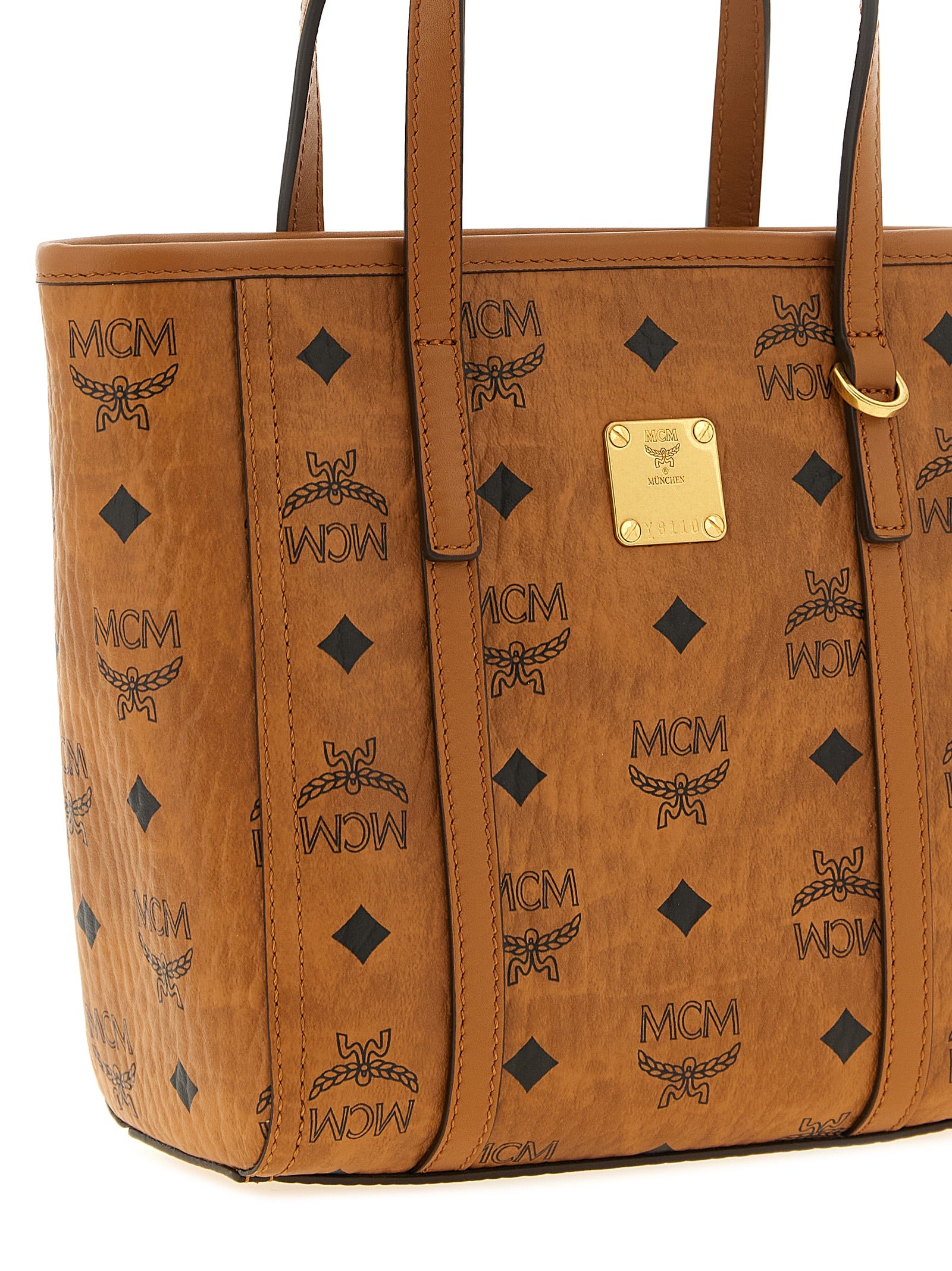 MCM Brown Polyurethane Tote Bag