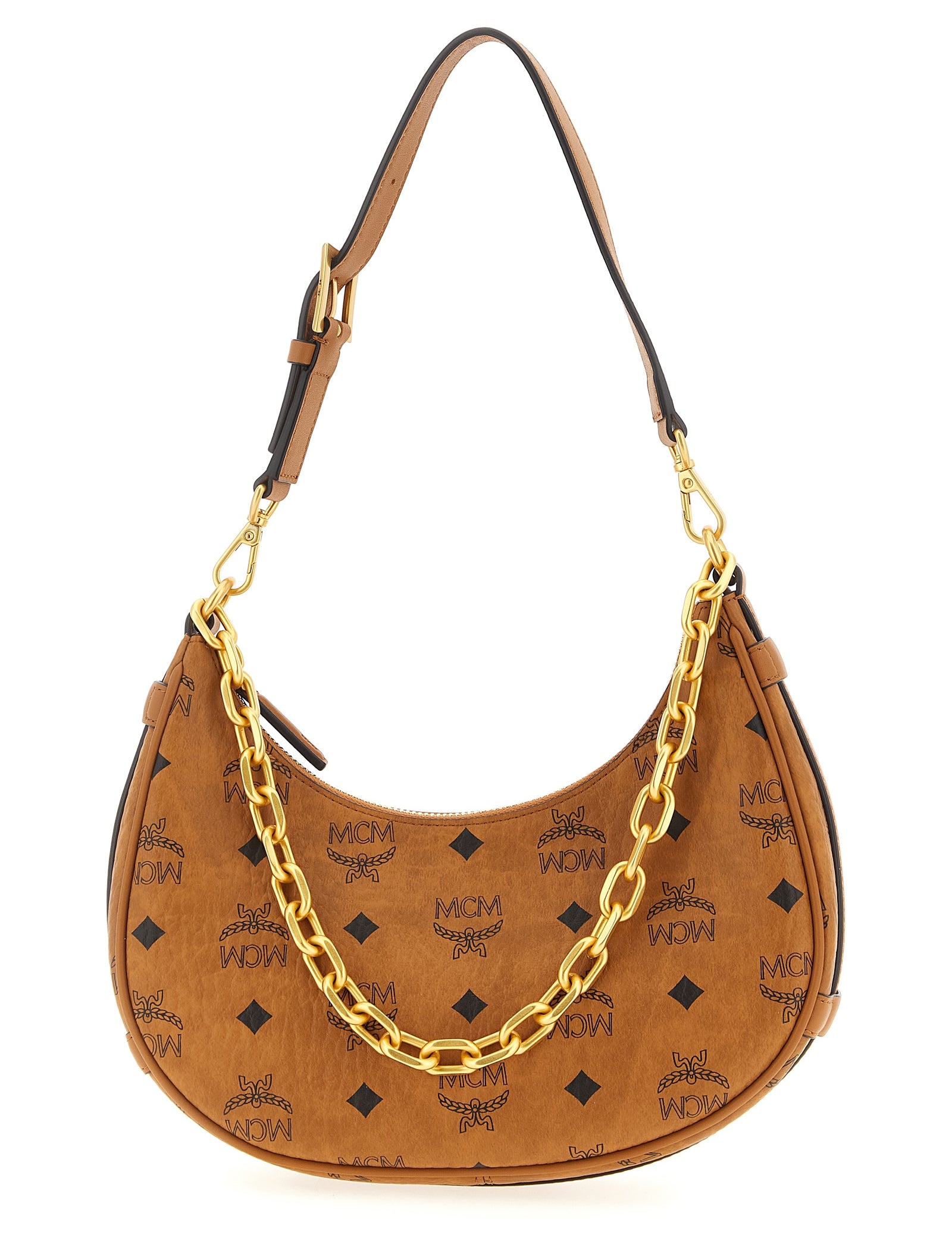 MCM Brown Polyethylene Shoulder Bag