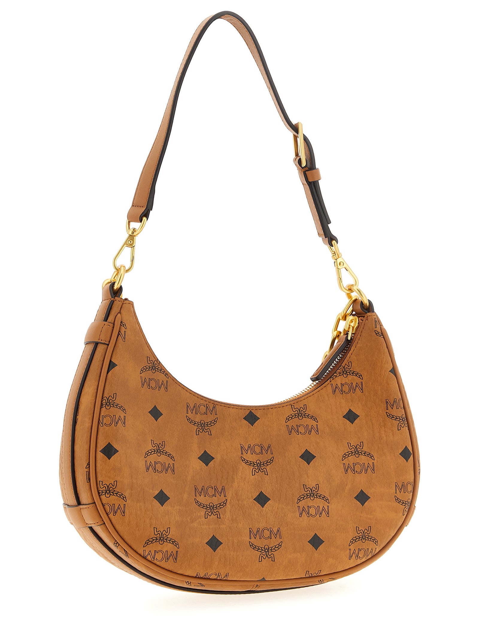 MCM Brown Polyethylene Shoulder Bag