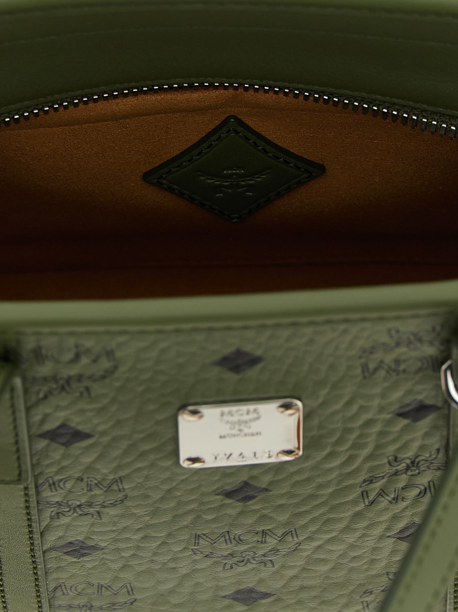 MCM Green Polyurethane Tote Bag
