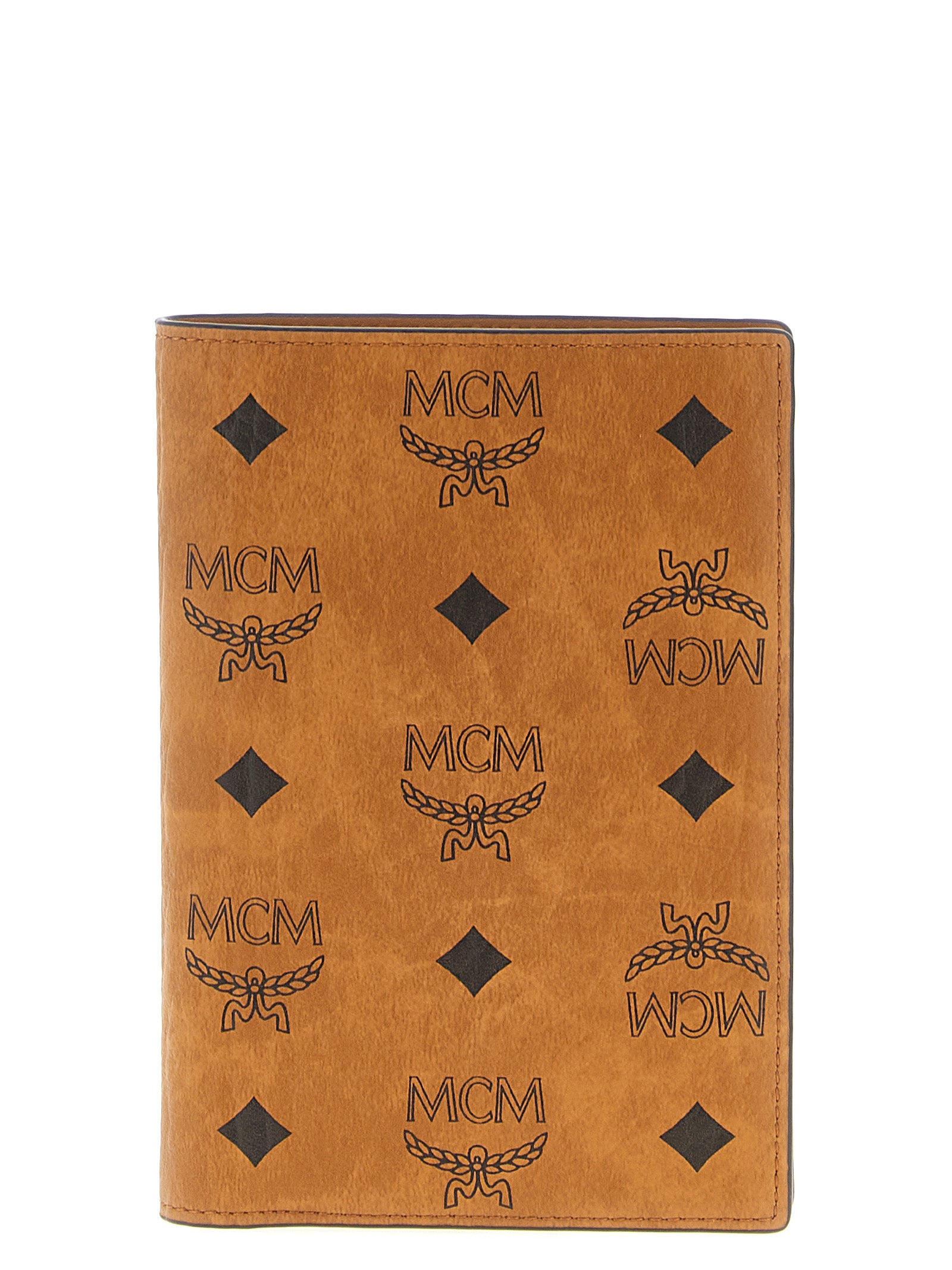 MCM Brown Polyurethane Passport Holder