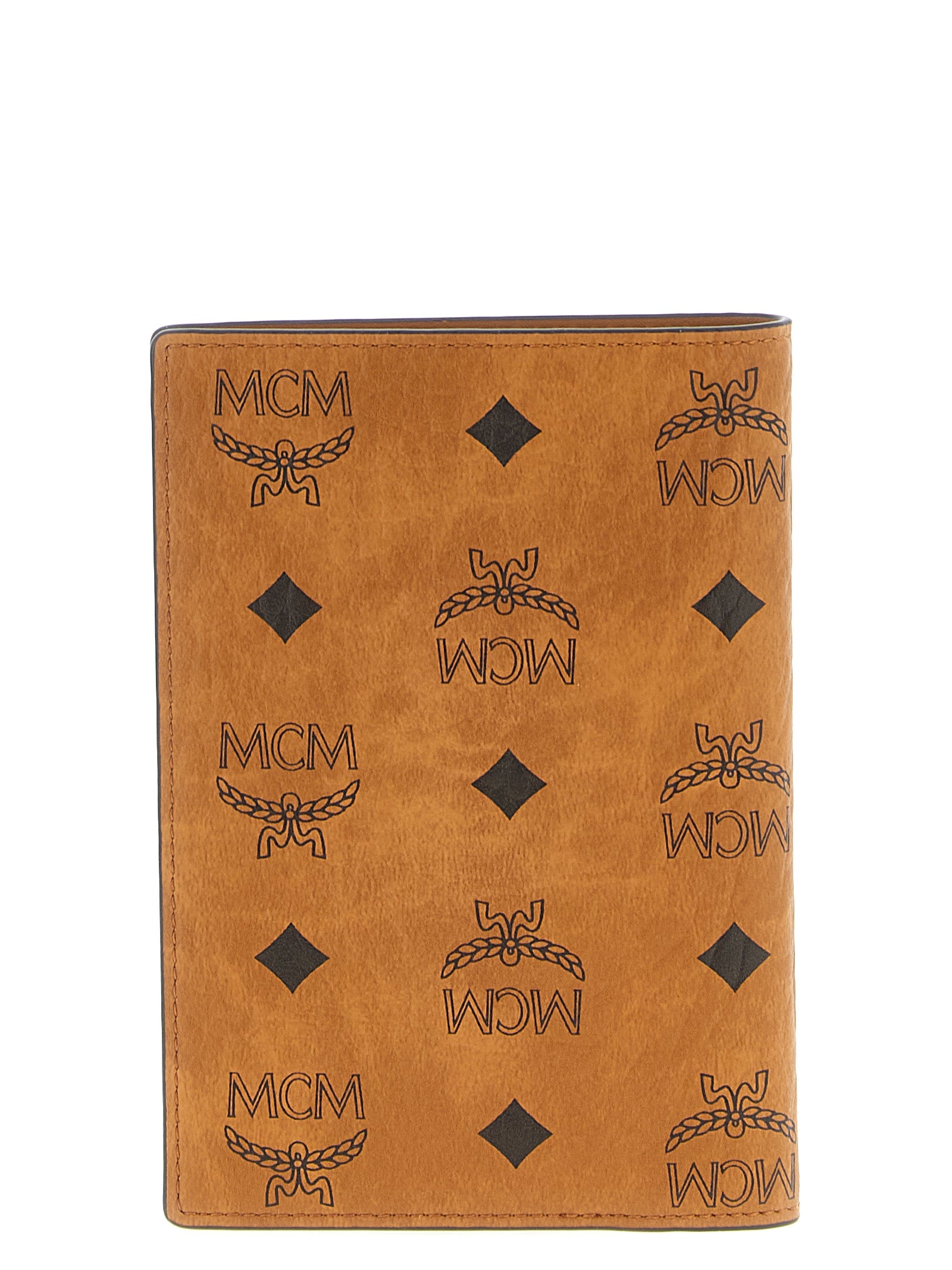 MCM Brown Polyurethane Passport Holder