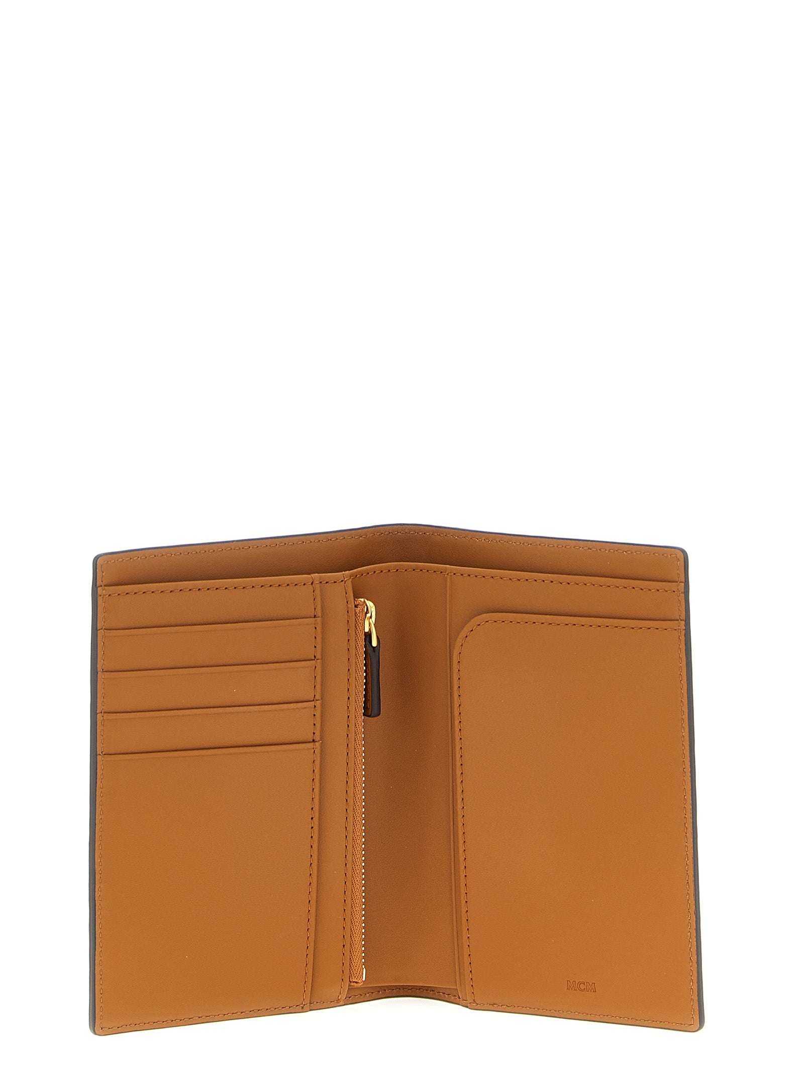 MCM Brown Polyurethane Passport Holder